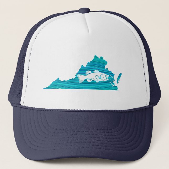 Virginia Wave Fishing Trucker Hat (Front)