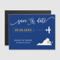 Virginia Wedding Save the Date Card, Map