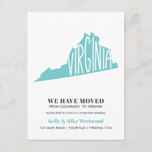 VIRGINIA We've moved New address New Home  Postcard