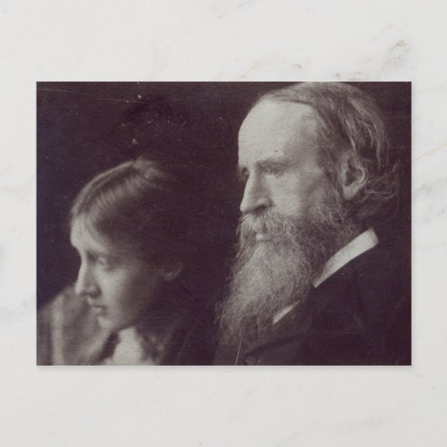 Virginia Woolf and her father Sir Leslie Postcard (Front)
