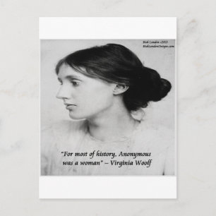 Virginia Woolf Anonymous Was A Woman Quote Postcard