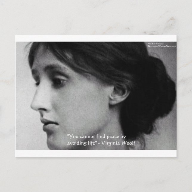 Virginia Woolf "Find Peace" Wisdom Quote Gifts Postcard (Front)