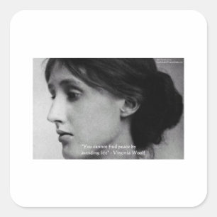 Virginia Woolf "Find Peace" Wisdom Quote Gifts Square Sticker