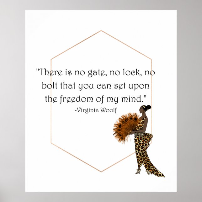 Virginia Woolf Freedom Quote Poster (Front)