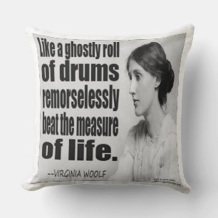 Virginia Woolf Ghostly Roll Large Throw Pillow