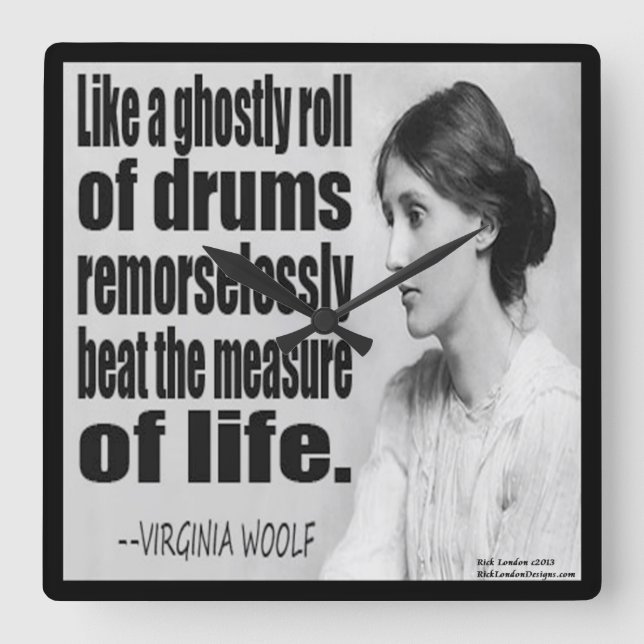 Virginia Woolf Ghostly Roll Quote Wall Clock (Front)