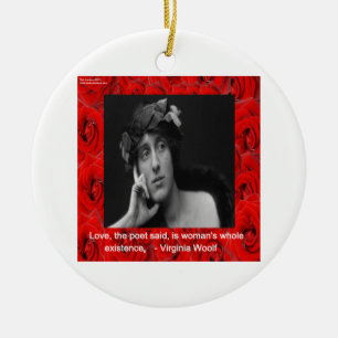 Virginia Woolf & Love Quote Ceramic Ornament