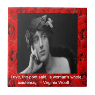 Virginia Woolf & Love Quote Ceramic Tile