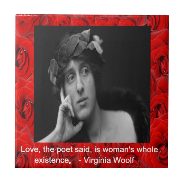 Virginia Woolf & Love Quote Ceramic Tile (Front)