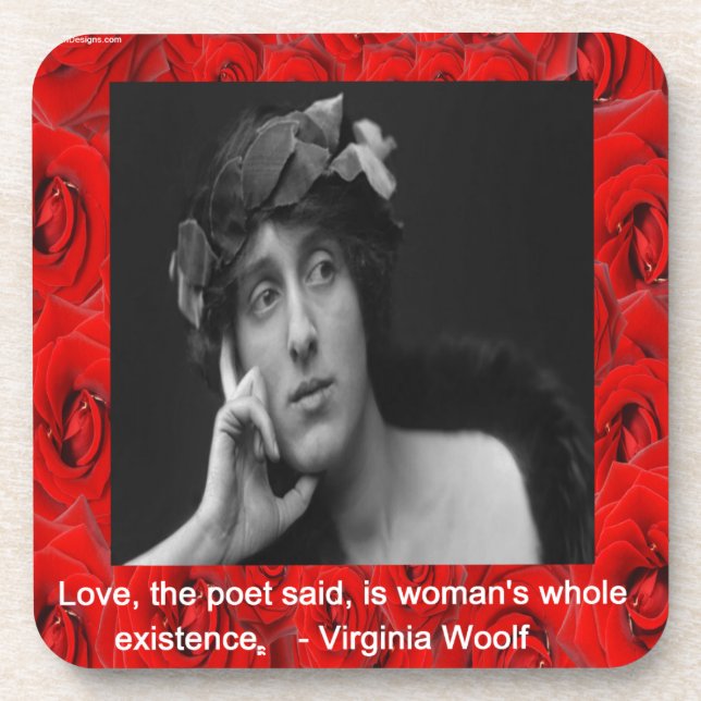 Virginia Woolf & Love Quote Coaster (Front)