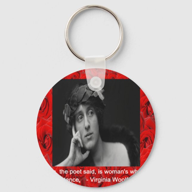 Virginia Woolf & Love Quote Key Ring (Front)