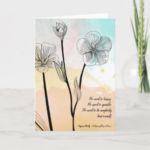 Virginia Woolf No Need to Hurry Quote Blank Card