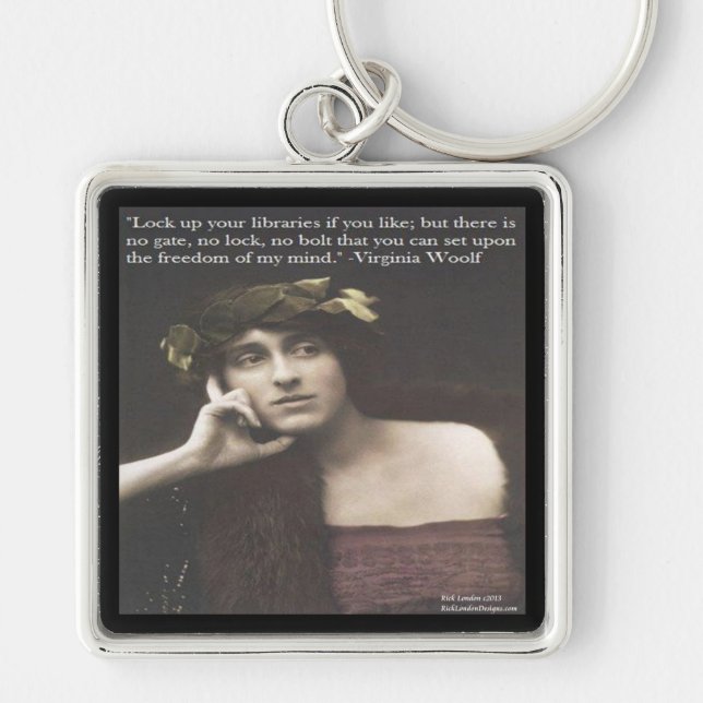 Virginia Woolf Open Mind Quote Key Ring (Front)