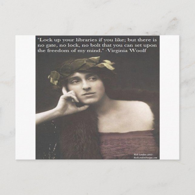 Virginia Woolf Open Mind Quote Postcard (Front)
