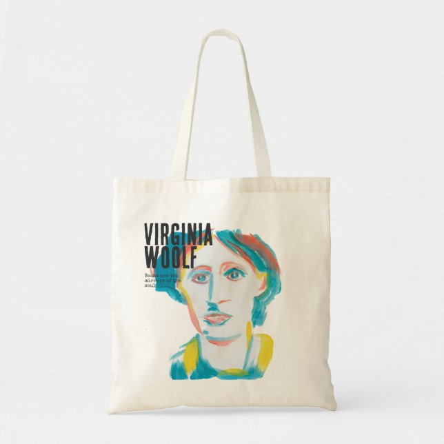 Virginia Woolf Portrait custom text | Booklovers Tote Bag (Front)