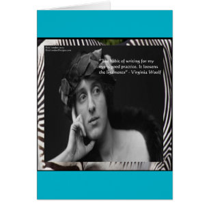 Virginia Woolf W/Zebra Stripes Writing Quote
