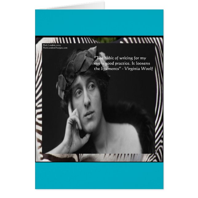 Virginia Woolf W/Zebra Stripes Writing Quote (Front)