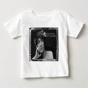 Virginia Woolf W/Zebra Stripes Writing Quote Baby T-Shirt