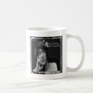 Virginia Woolf W/Zebra Stripes Writing Quote Coffee Mug