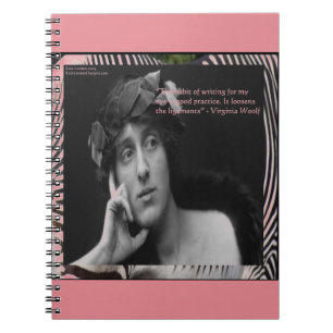 Virginia Woolf W/Zebra Stripes Writing Quote Notebook