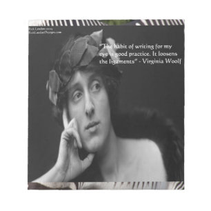 Virginia Woolf W/Zebra Stripes Writing Quote Notepad