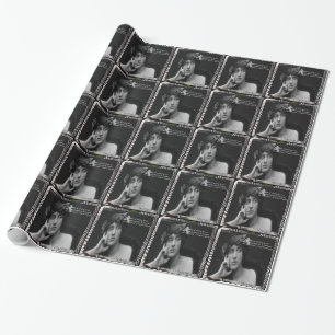 Virginia Woolf W/Zebra Stripes Writing Quote Wrapping Paper