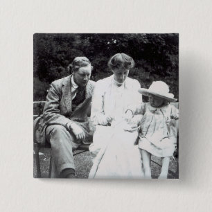 Virginia Woolf with Clive and Julian Bell, 1910 15 Cm Square Badge
