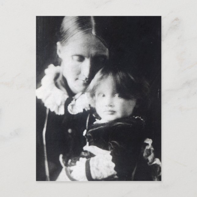 Virginia Woolf, with her mother Julia, 1884 Postcard (Front)