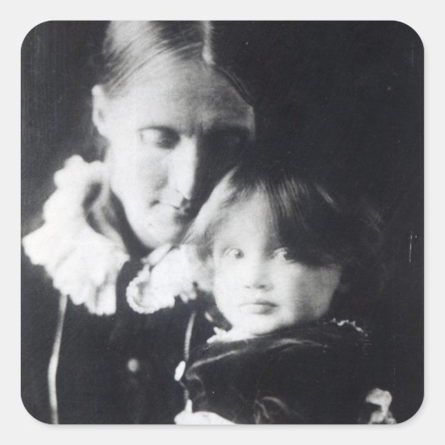 Virginia Woolf, with her mother Julia, 1884 Square Sticker (Front)
