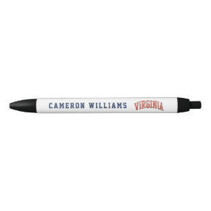 Virginia Wordmark Distressed Black Ink Pen