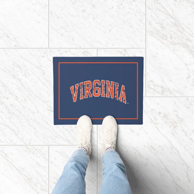Virginia Wordmark Distressed Doormat (Indoor)