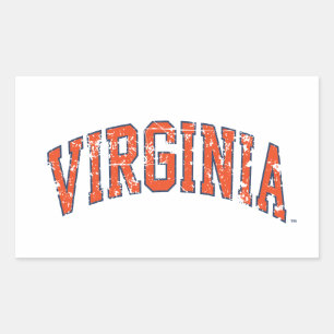 Virginia Wordmark Distressed Rectangular Sticker