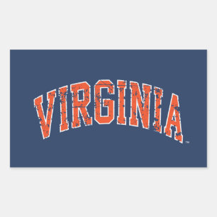 Virginia Wordmark Distressed Rectangular Sticker