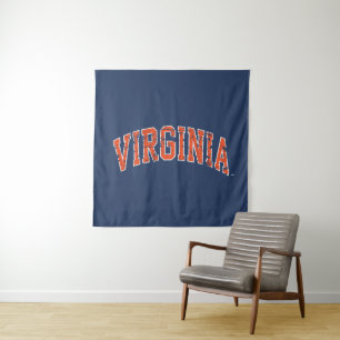 Virginia Wordmark Distressed Tapestry