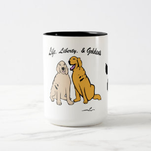 Virginia Wright Goldens Life Liberty Dog Mug (Cup)