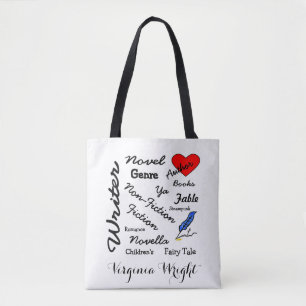 Virginia Wright Writer-Author Words Personalised Tote Bag