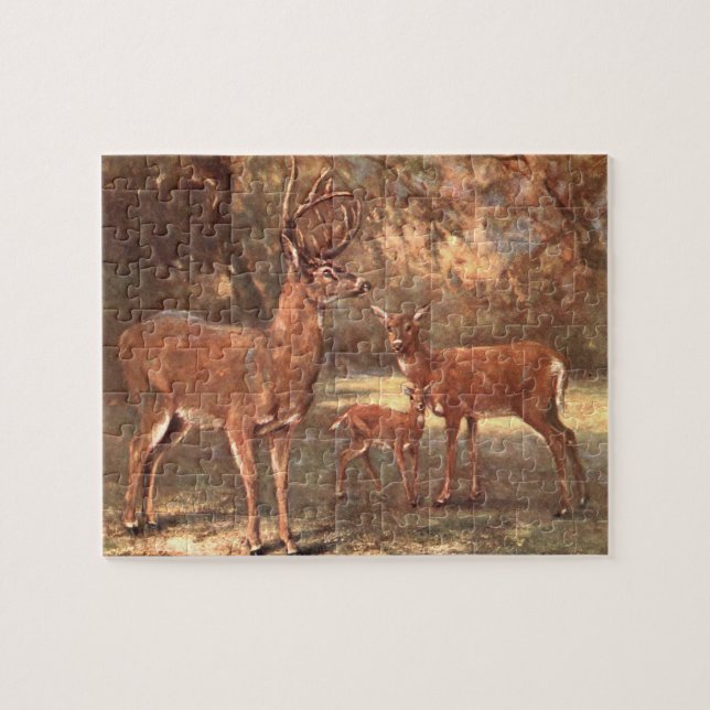 Virginian Deer, aka White Tailed Deer by CE Swan Jigsaw Puzzle (Horizontal)