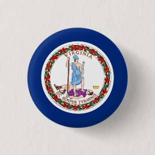 Virginian Flag, Flag of Virginia 3 Cm Round Badge