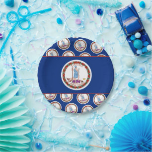 Virginian Flag, Flag of Virginia Paper Plate