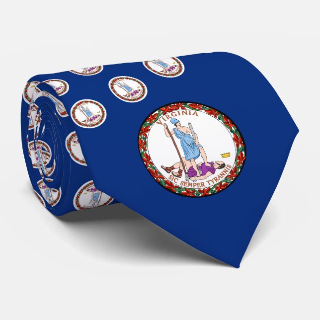 Virginian Flag & Seal, Flag of Virginia Tie (Rolled)