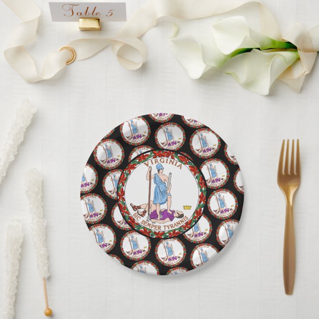 Virginian Seal, Virginia Paper Plate (Wedding)