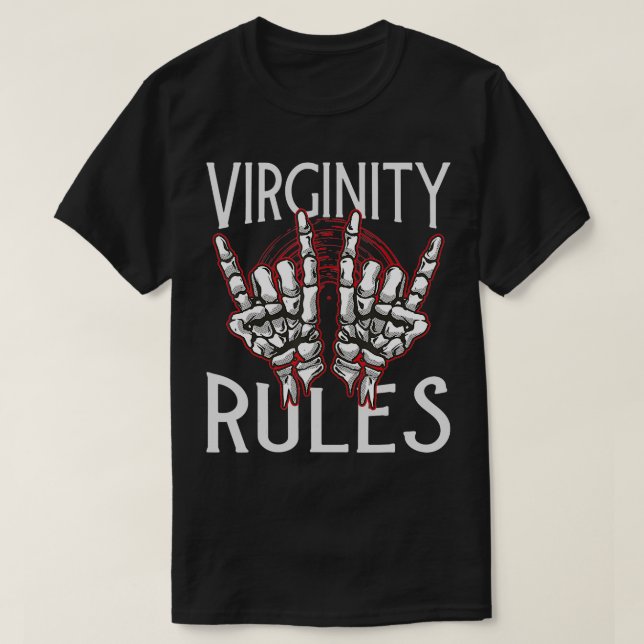 Virginity Rules Funny Nerd Summer Camp Jokes  T-Shirt (Design Front)