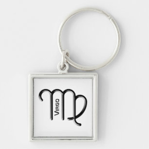 VIRGO, Abstract Design of the Zodiac Sign,  Key Ring