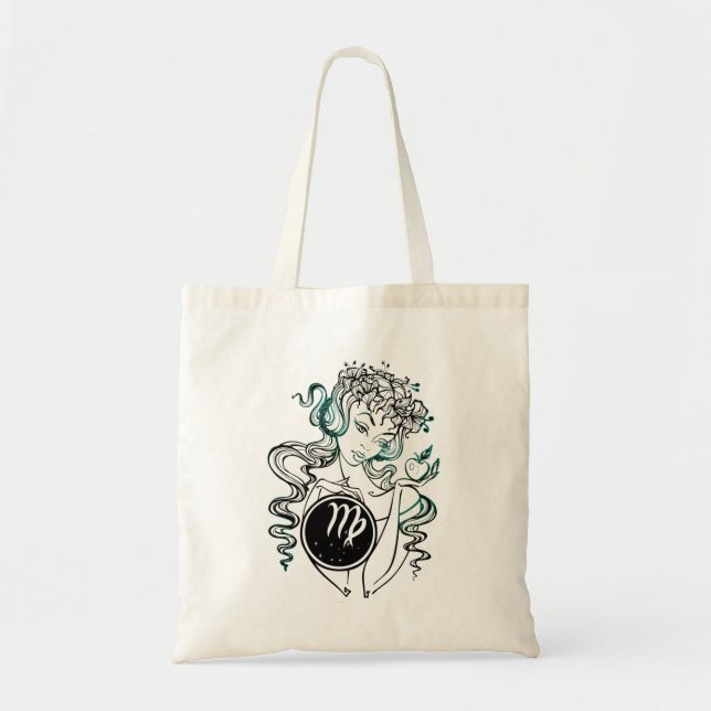 Virgo Art Deco Lady Tote Bag (Front)