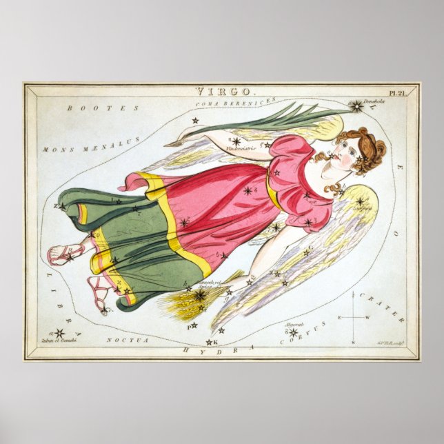 Virgo Astrological Drawing Poster (Front)