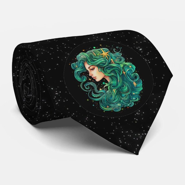 Virgo Astrological Sign Zodiac Neck Tie (Rolled)