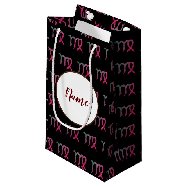 Virgo  Astrology Personalised Small Gift Bag (Front Angled)