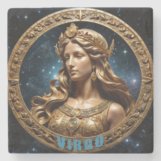 Virgo astrology sign stone coaster
