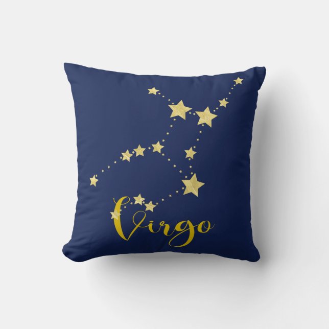 Virgo Astrology with Constellation of Stars Cushion (Front)