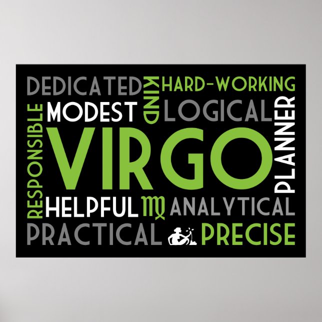 Virgo Astrology Word Collage Print (Front)